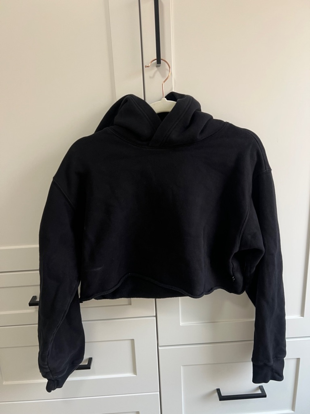 TNA Black Cropped Hoodie Sweater - Women